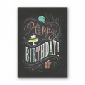 Chalkboard Wish Birthday Card - White Unlined Fastick  Envelope